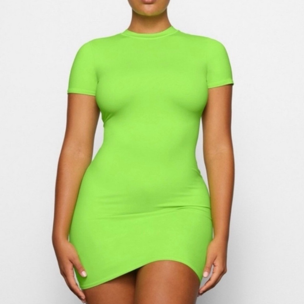 SKIMS Neon Green Mini Dress